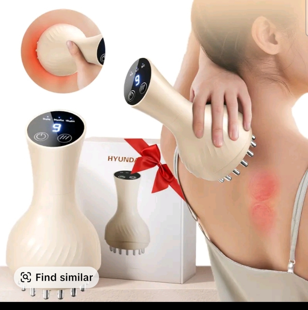 Round Massaging Brush with Red Accents
